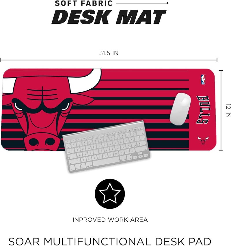 SOAR NBA Multifunctional Desk Mat for Desktop, (31.5"x12") - Ultra Soft Fabric with Non-Slip Rubber Backer - Water Resistant & Durable Nylon Stitching - Image 4